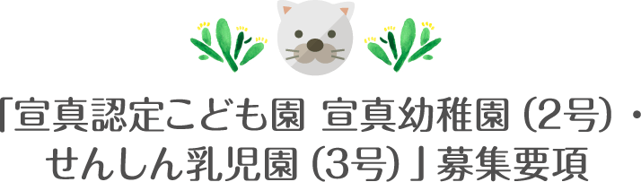 「宣真認定こども園 宣真幼稚園（2号）・せんしん乳児園（3号）」募集要項